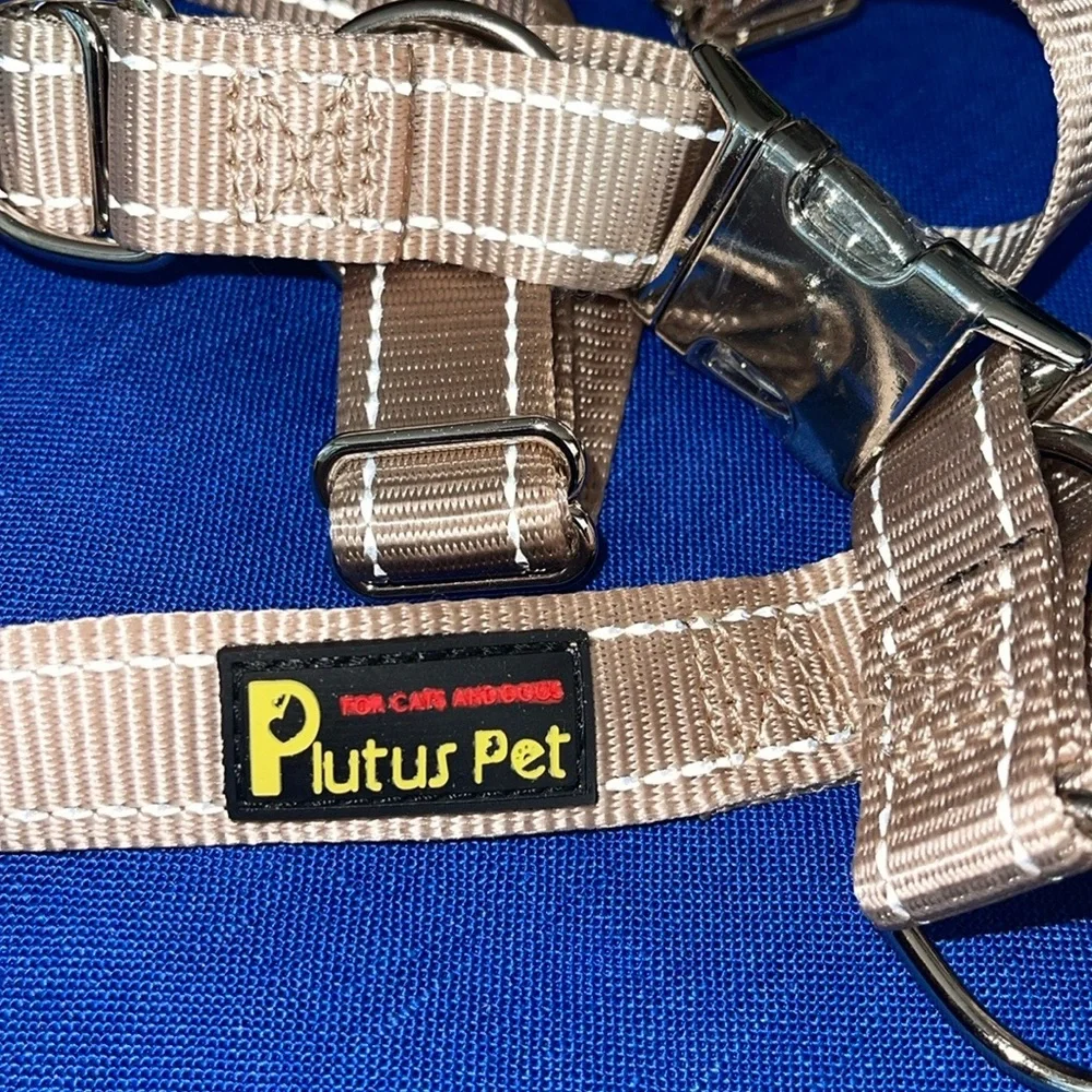 Plutus Pet Cotton Dog Harness Quick Fit Vest Harness Medium Beige, M